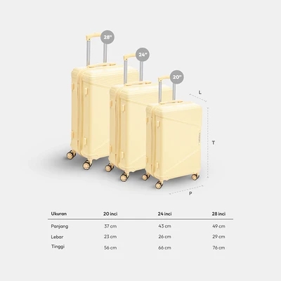 Gambar Passport Airflex Zyra Koper PP TSA Lock 28 Inch - Kuning Lemon