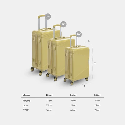 Gambar Passport Airflex Zyra Koper PP TSA Lock 20 Inch - Hijau Olive