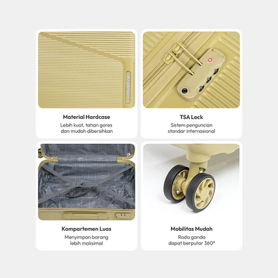 Gambar Passport Airflex Zyra Koper PP TSA Lock 24 Inch - Hijau Olive