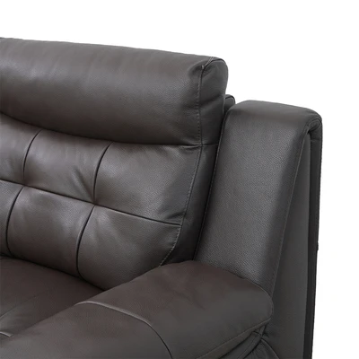 Gambar Informa Verona Sofa Sudut Recliner Kulit Kiri - Cokelat Tua