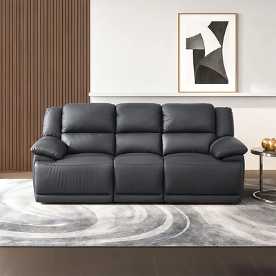 Gambar Informa Udinese Sofa Recliner Kulit 3 Seater - Hitam