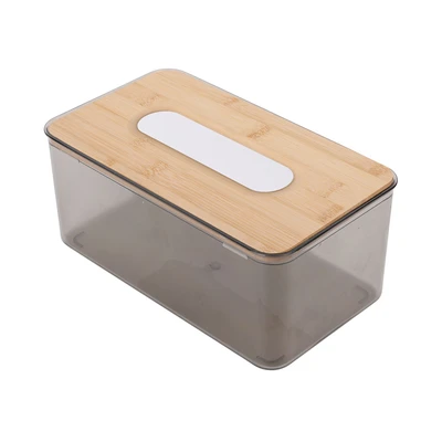 Gambar Stora Kotak Tisu Rectangle Dengan Tutup Bambu Transparan 23x13x10.6 cm