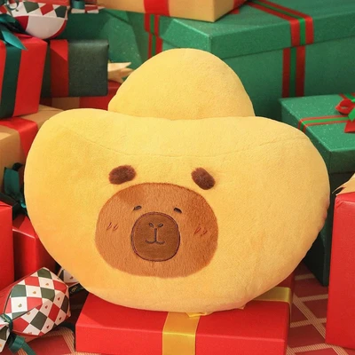 Gambar Tuntunzai Boneka Plush Capybara Ingot Design Get Rich - Kuning