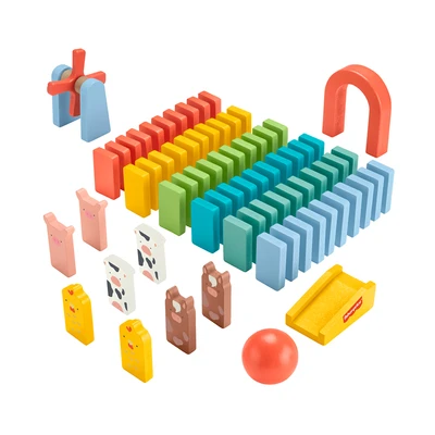 Gambar Fisher Price Playset Domino Run Kayu Set 72 Pcs - Mix