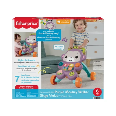 Gambar Fisher Price Baby Walker Monkey - Ungu