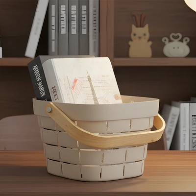 Gambar Stora Keranjang Penyimpanan Dengan Handle 24.4x23.6x16.4 cm - Abu-Abu