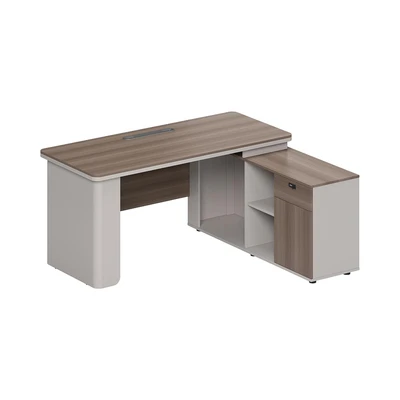 Gambar Informa Monthana-2 Meja Kantor Sisi Kanan 140x140x75 cm - Cokelat Teak