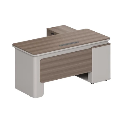 Gambar Informa Monthana-2 Meja Kantor Sisi Kiri 160x140x75 cm - Cokelat Teak