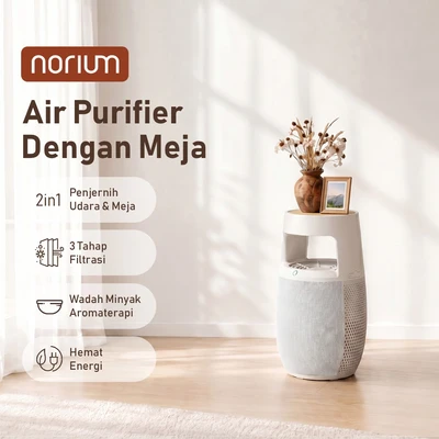 Gambar Norium Air Purifier Dengan Meja 30 m2 260 m3/jam - Putih