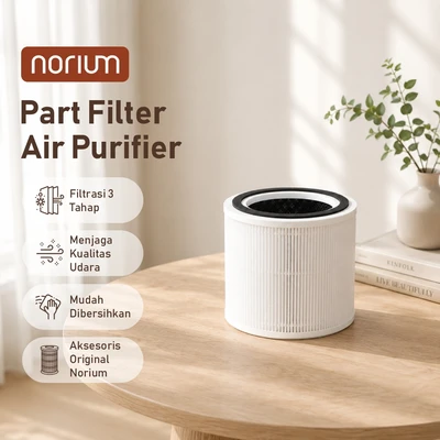 Gambar Norium Part Filter HEPA Air Purifier 30 m2 260 m3/jam - Putih