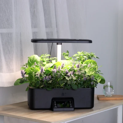 Gambar Soleil Pot Indoor Hydroponic Planter Dengan Display - Hitam