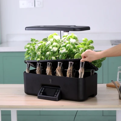 Gambar Soleil Pot Indoor Hydroponic Planter Dengan Display - Hitam
