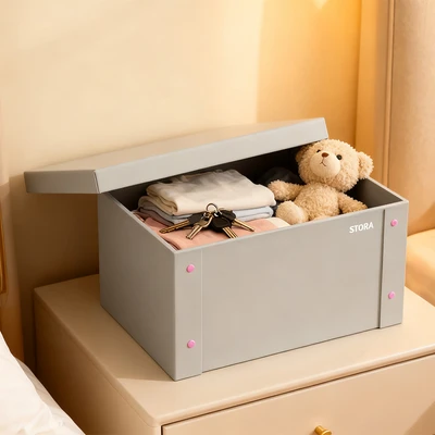 Gambar Stora Colora Kotak Penyimpanan 35x25x20 cm - Abu-Abu