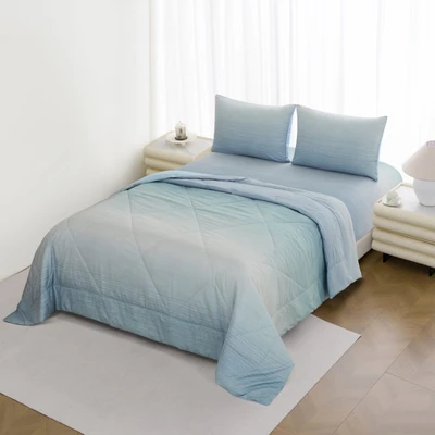 Gambar Informa 180x200 cm Set 6 Pcs Seprai King Microfiber Brun - Biru