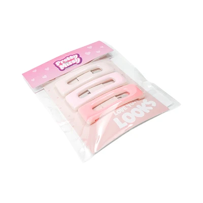 Gambar Pretty Missy Jepit Rambut Square Set 3 Pcs - Pink