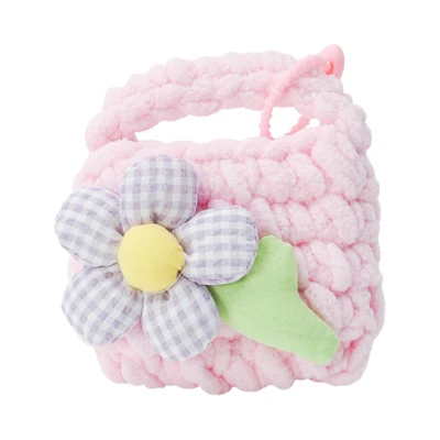 Gambar Pretty Missy Earphone Pouch Knit Flower - Pink