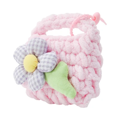 Gambar Pretty Missy Earphone Pouch Knit Flower - Pink