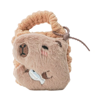 Gambar Pretty Missy Earphone Pouch Knit Capybara Fish - Cokelat
