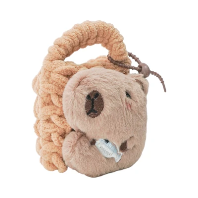 Gambar Pretty Missy Earphone Pouch Knit Capybara Fish - Cokelat