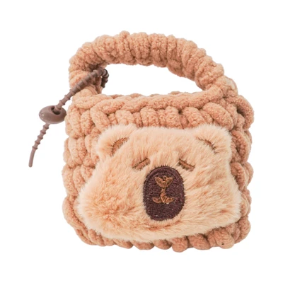 Gambar Pretty Missy Earphone Pouch Knit Capybara Face - Cokelat