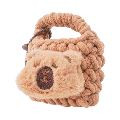 Gambar Pretty Missy Earphone Pouch Knit Capybara Face - Cokelat
