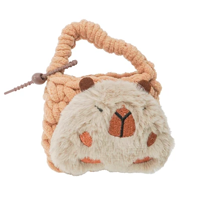 Gambar Pretty Missy Earphone Pouch Knit Capybara - Cokelat