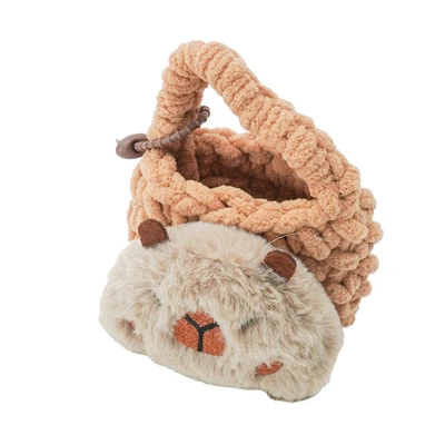 Gambar Pretty Missy Earphone Pouch Knit Capybara - Cokelat
