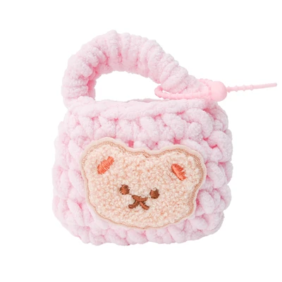 Gambar Pretty Missy Earphone Pouch Knit Teddy Bear - Pink