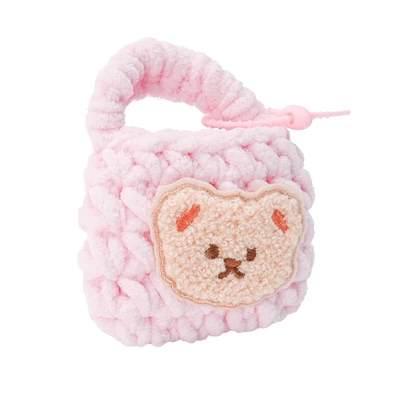 Gambar Pretty Missy Earphone Pouch Knit Teddy Bear - Pink