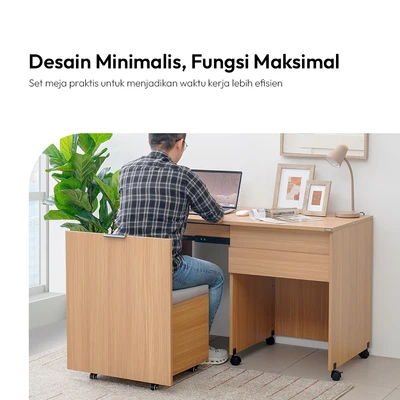 Gambar Informa Lark Meja Kantor - Cokelat Oak