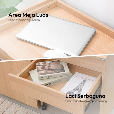 Gambar Informa Lark Meja Kantor - Cokelat Oak