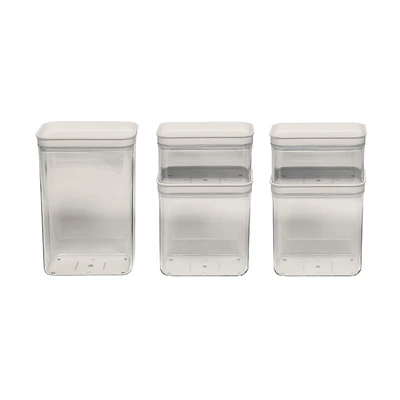 Gambar Culinart Stacko Wadah Makanan Set 5 pcs Transparan - Putih