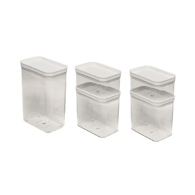 Gambar Culinart Stacko Wadah Makanan Set 5 pcs Transparan - Putih