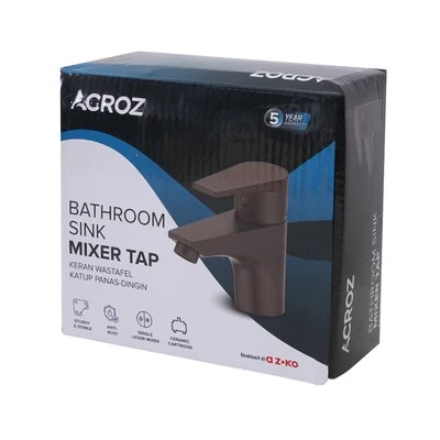 Gambar Acroz Ferroir Keran Mixer Wastafel Kamar Mandi Basic - Abu-Abu Gunmetal