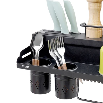 Gambar Stora Sekka Rak Dinding Dapur - Hitam
