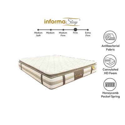 Gambar Informa Sleep 180x200x33 cm Ortholuxe Kasur Latex Pocket Springbed - Putih
