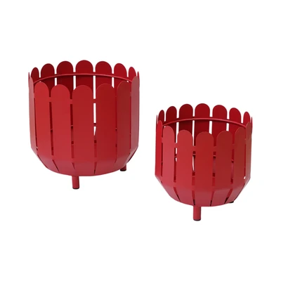 Gambar Informa Pot Tanaman Metal 25x25 cm Set 2 pcs - Merah