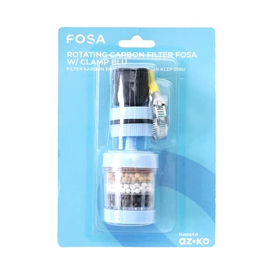 Gambar Fosa Filter Keran Air Carbon Rotating Dengan Klem - Biru