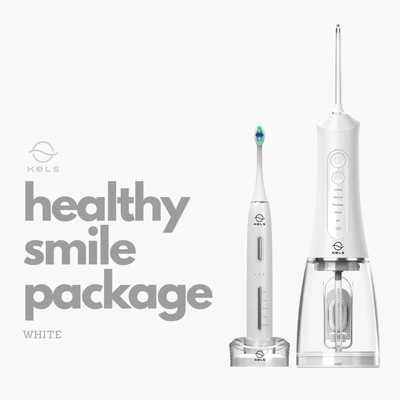 Gambar Kels Sikat Gigi Elektrik & Water Flosser Healthy Smile Package Set 2 pcs - Putih