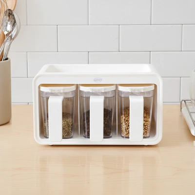 Gambar Culinart Tempat Bumbu Dapur Plastik 400 ml Set 3 Pcs - Putih