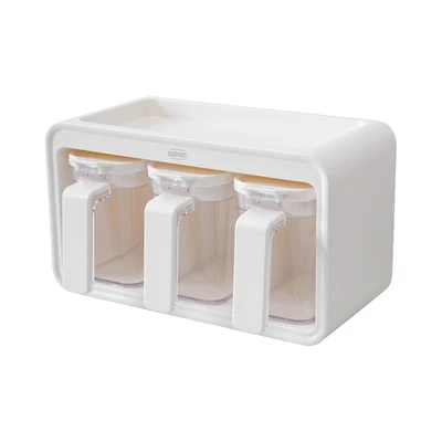Gambar Culinart Tempat Bumbu Dapur Plastik 400 ml Set 3 Pcs - Putih