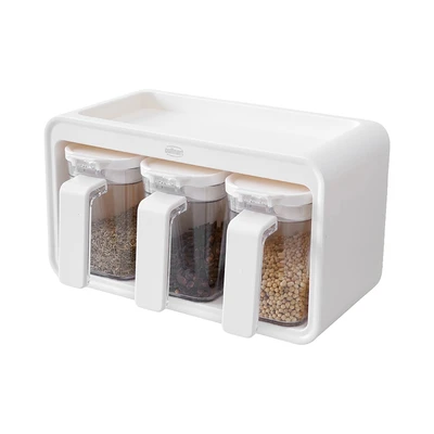 Gambar Culinart Tempat Bumbu Dapur Plastik 400 ml Set 3 Pcs - Putih
