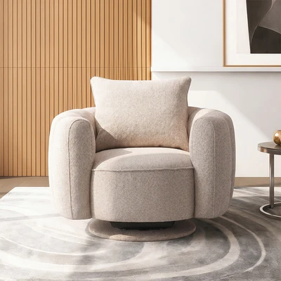 Gambar Informa Pearl Sofa Putar Fabric 1 Seater - Krem Beige
