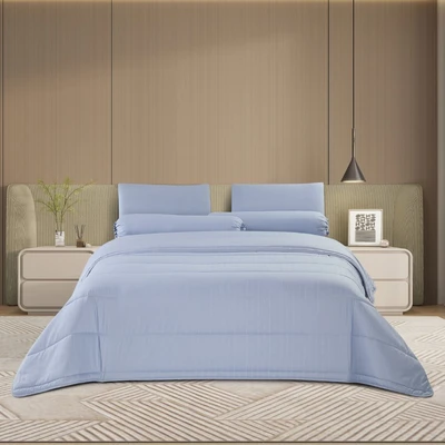 Gambar Informa 160x200 cm Set 6 pcs Seprai Queen Polyester Polby - Biru