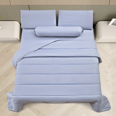 Gambar Informa 160x200 cm Set 6 pcs Seprai Queen Polyester Polby - Biru