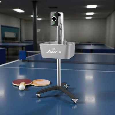 Gambar Double Fish Robot Tenis Meja Super 3 Plus - Abu-Abu
