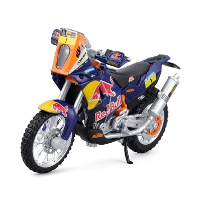 Gambar Bburago 1:18 Diecast Red Bull Ktm 450 Rally - Biru/oranye