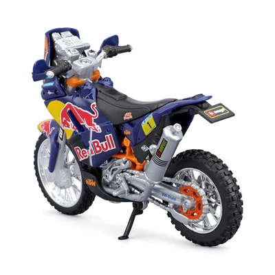 Gambar Bburago 1:18 Diecast Red Bull Ktm 450 Rally - Biru/oranye