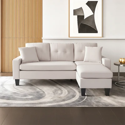Gambar Informa Elio Sofa Corner Fabric - Krem