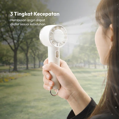 Gambar Kris Kipas Angin Portabel Rechargeable - Putih